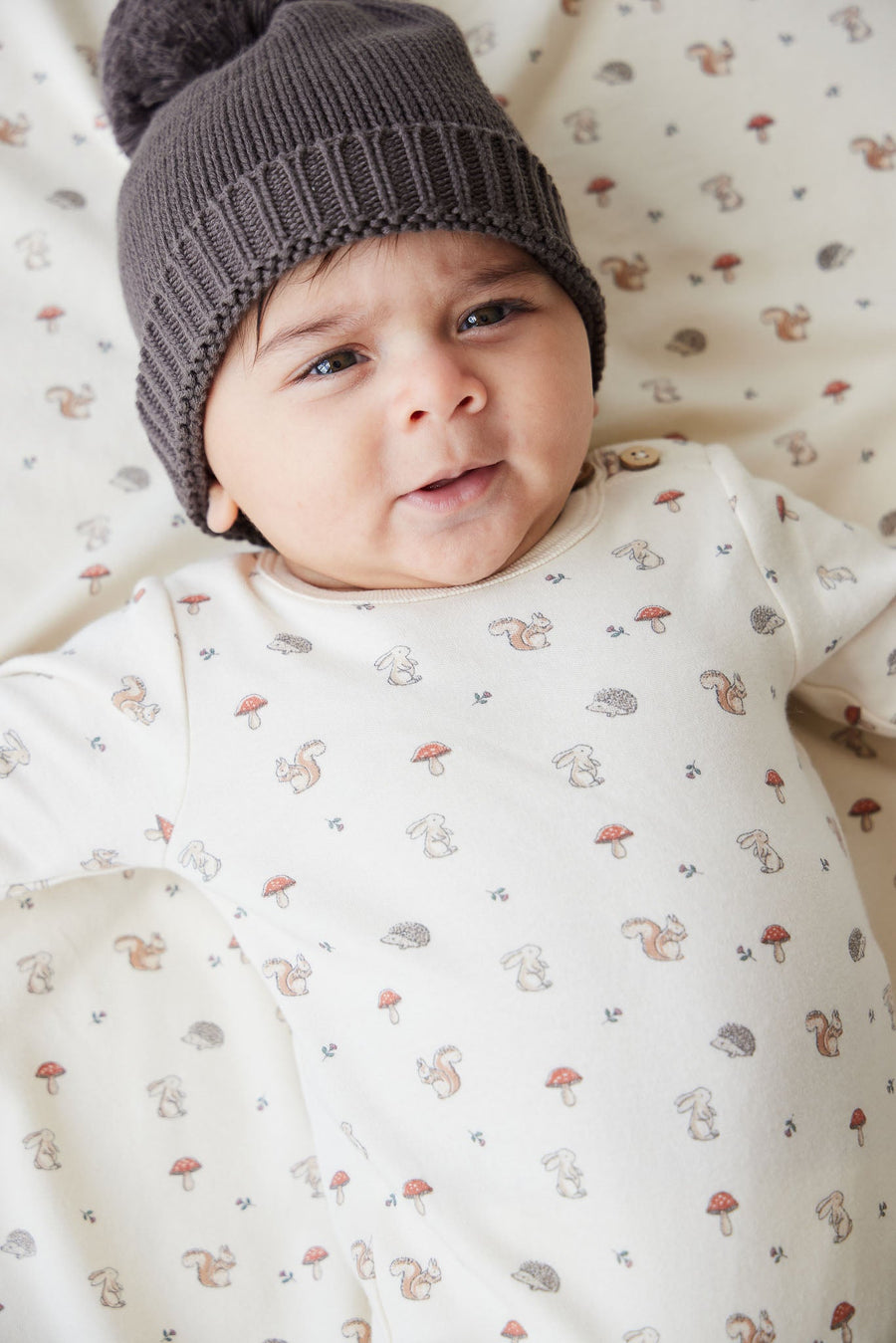 Organic Cotton Fernley Bodysuit - Woodland Friends Childrens Bodysuit from Jamie Kay Australia