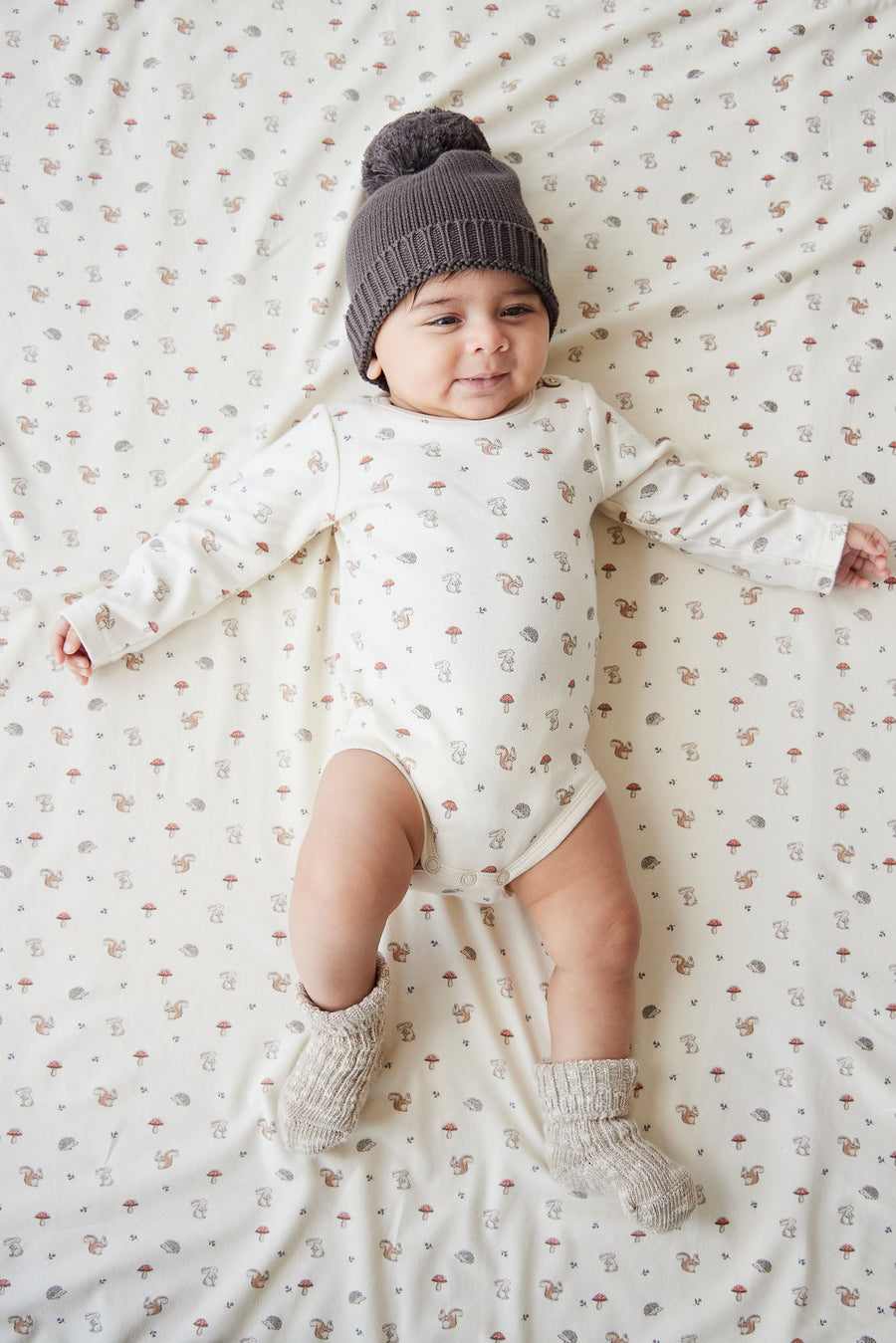 Organic Cotton Fernley Bodysuit - Woodland Friends Childrens Bodysuit from Jamie Kay Australia