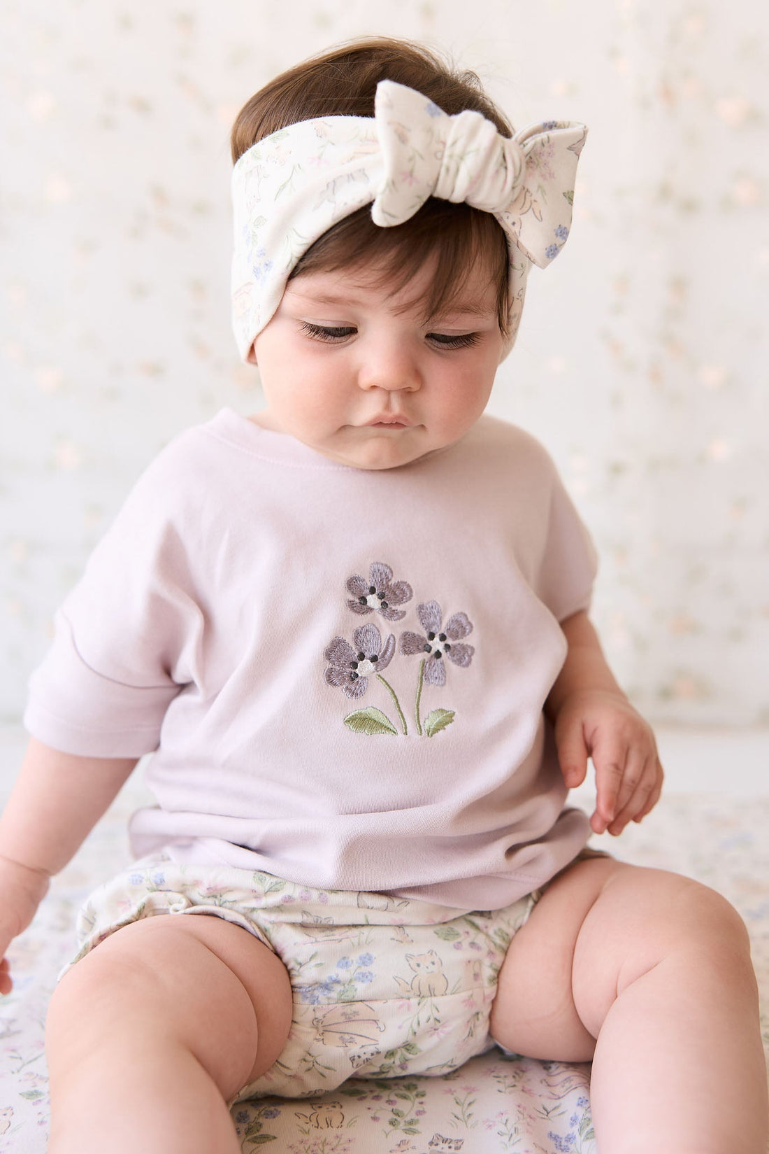 Organic Cotton Headband - Moons Garden Lavender Childrens Headband from Jamie Kay Australia