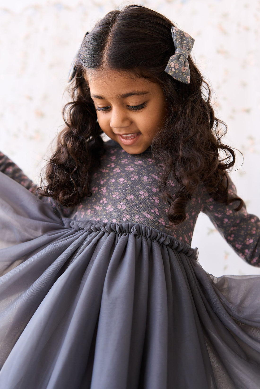 Anna Tulle Dress - Rosalie Floral Lava Childrens Dress from Jamie Kay Australia