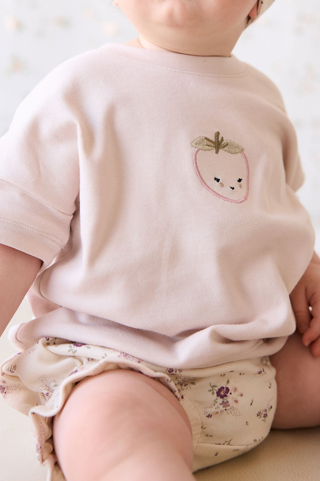 Pima Cotton Mimi Top - Rosewater Strawberry Childrens Top from Jamie Kay Australia