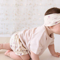 Organic Cotton Frill Bloomer - Sweet William Floral Natural Childrens Bloomer from Jamie Kay Australia