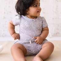 Organic Cotton Cap Sleeve Bodysuit - April Lilac Childrens Bodysuit from Jamie Kay Australia