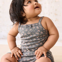 Organic Cotton Frill Bloomer - Rosalie Floral Lava Childrens Bloomer from Jamie Kay Australia