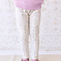 Organic Cotton Everyday Legging - Moons Garden Lavender Childrens Legging from Jamie Kay Australia