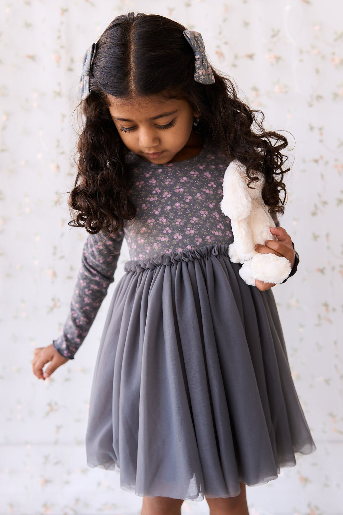 Anna Tulle Dress - Rosalie Floral Lava Childrens Dress from Jamie Kay Australia