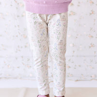 Organic Cotton Everyday Legging - Moons Garden Lavender Childrens Legging from Jamie Kay Australia