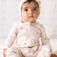 Organic Cotton Frankie Onepiece - Sweet William Floral Natural Childrens Onepiece from Jamie Kay Australia