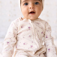 Organic Cotton Frankie Onepiece - Sweet William Floral Natural Childrens Onepiece from Jamie Kay Australia