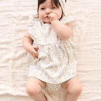 Organic Cotton Elianna Playsuit - Moons Garden Lavender Childrens Playsuit from Jamie Kay Australia