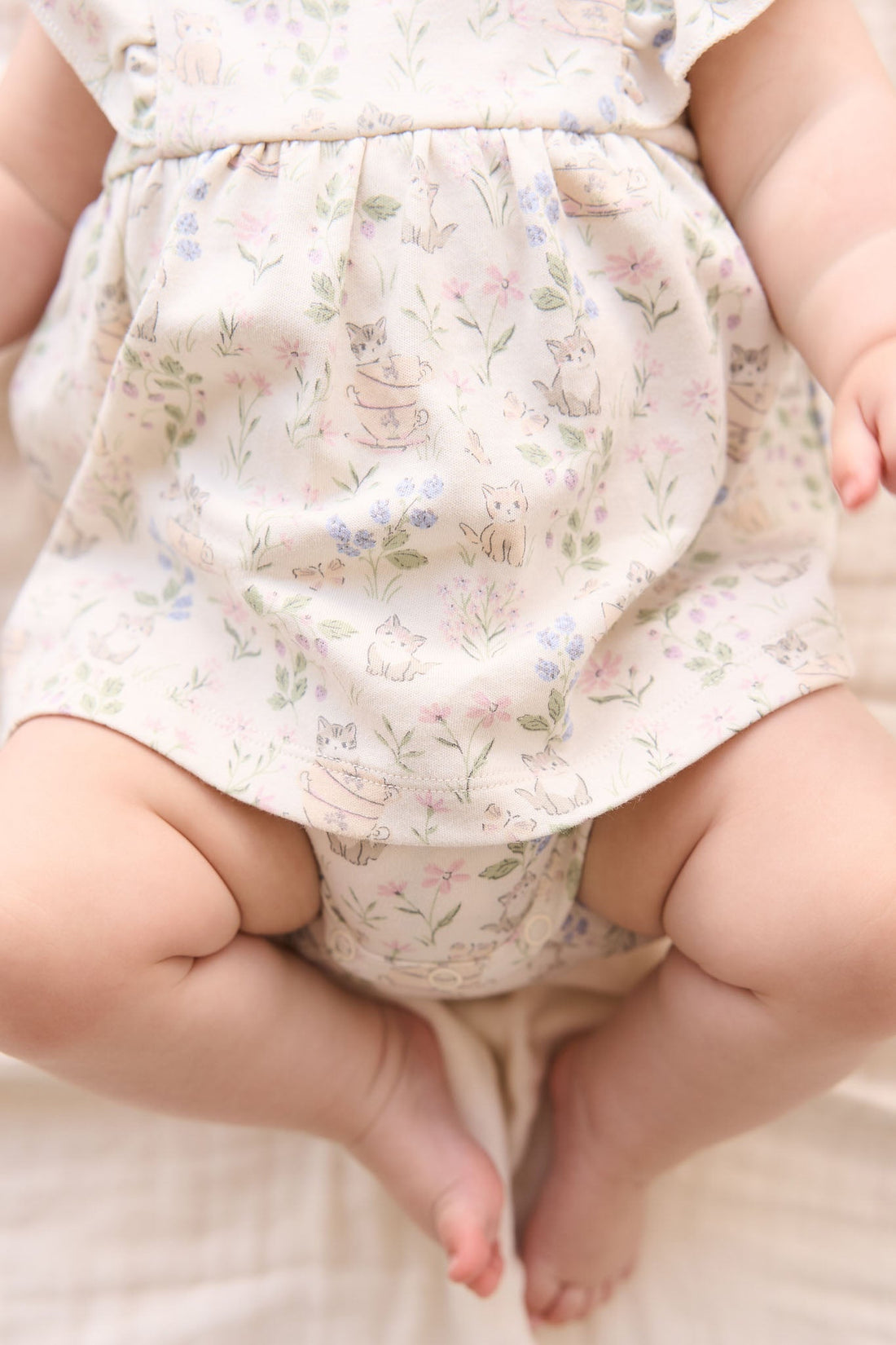 Organic Cotton Elianna Playsuit - Moons Garden Lavender Childrens Playsuit from Jamie Kay Australia