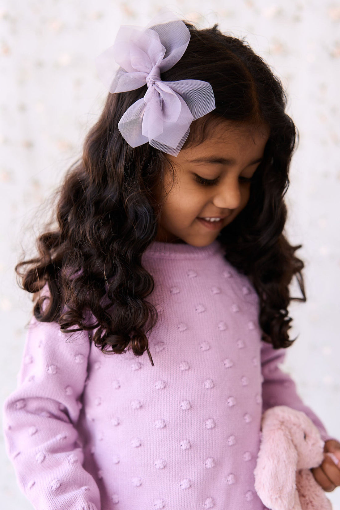 Dotty Knit Jumper - Lilac Blush Childrens Jumper from Jamie Kay Australia