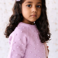 Dotty Knit Jumper - Lilac Blush Childrens Jumper from Jamie Kay Australia