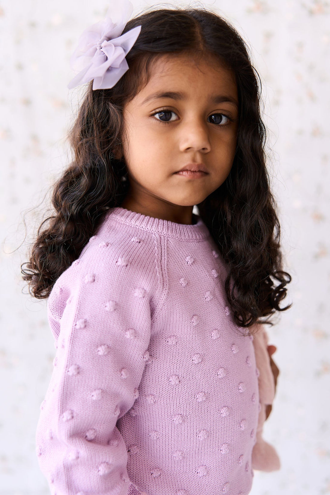 Dotty Knit Jumper - Lilac Blush Childrens Jumper from Jamie Kay Australia