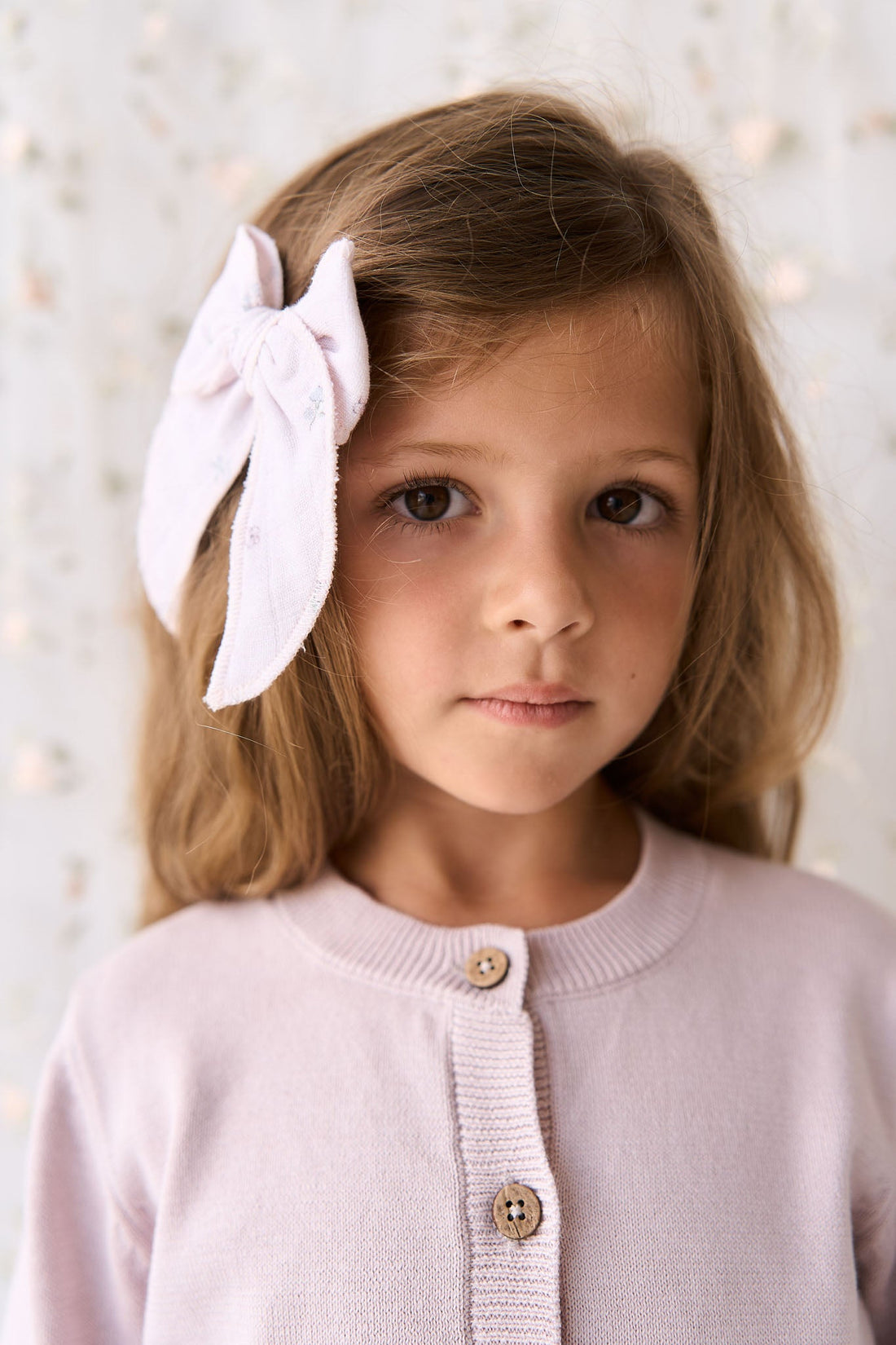 Organic Cotton Muslin Bow - Meredith Violet Childrens Hair Bow from Jamie Kay Australia