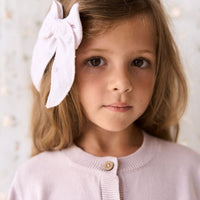 Organic Cotton Muslin Bow - Meredith Violet Childrens Hair Bow from Jamie Kay Australia