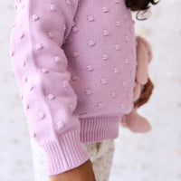 Dotty Knit Jumper - Lilac Blush Childrens Jumper from Jamie Kay Australia