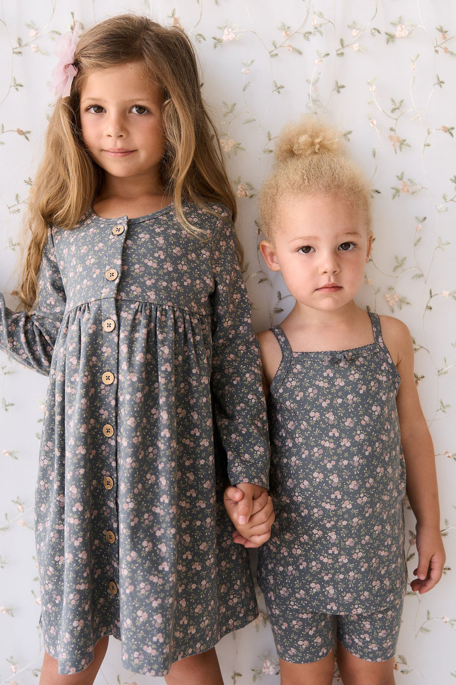 Organic Cotton Singlet - Rosalie Floral Lava Childrens Singlet from Jamie Kay Australia