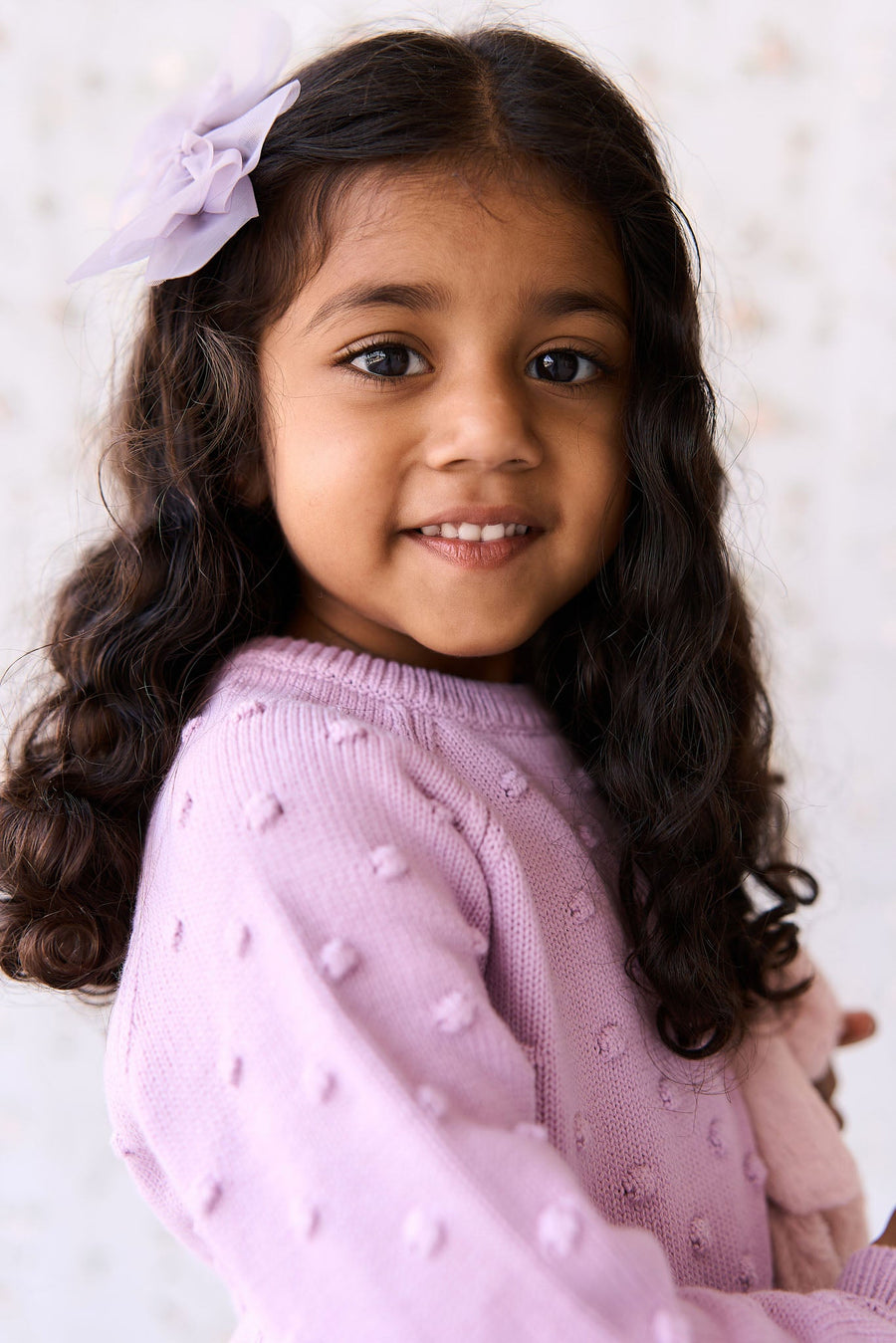 Dotty Knit Jumper - Lilac Blush Childrens Jumper from Jamie Kay Australia