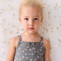 Organic Cotton Singlet - Rosalie Floral Lava Childrens Singlet from Jamie Kay Australia