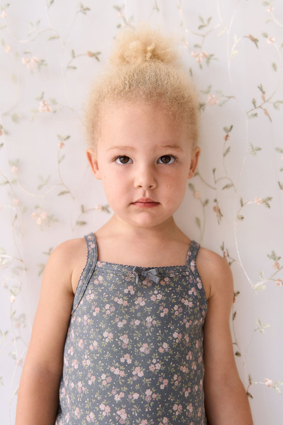 Organic Cotton Singlet - Rosalie Floral Lava Childrens Singlet from Jamie Kay Australia