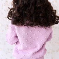 Dotty Knit Jumper - Lilac Blush Childrens Jumper from Jamie Kay Australia