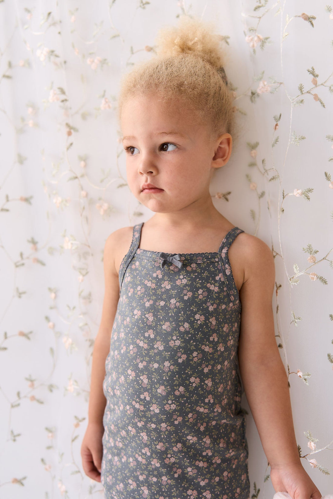 Organic Cotton Singlet - Rosalie Floral Lava Childrens Singlet from Jamie Kay Australia