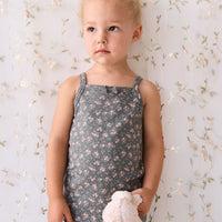 Organic Cotton Singlet - Rosalie Floral Lava Childrens Singlet from Jamie Kay Australia