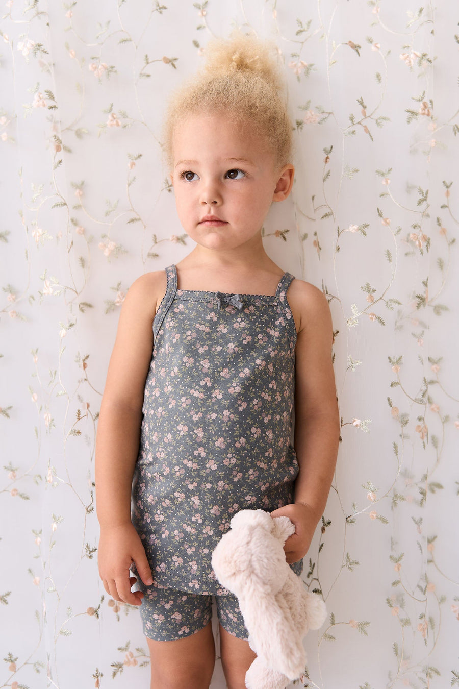 Organic Cotton Singlet - Rosalie Floral Lava Childrens Singlet from Jamie Kay Australia