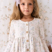 Organic Cotton Poppy Dress - Moons Garden Lavender Childrens Dress from Jamie Kay Australia