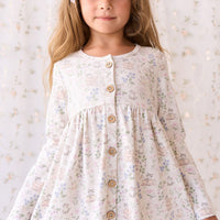 Organic Cotton Poppy Dress - Moons Garden Lavender Childrens Dress from Jamie Kay Australia