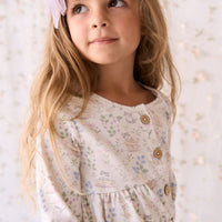 Organic Cotton Poppy Dress - Moons Garden Lavender Childrens Dress from Jamie Kay Australia