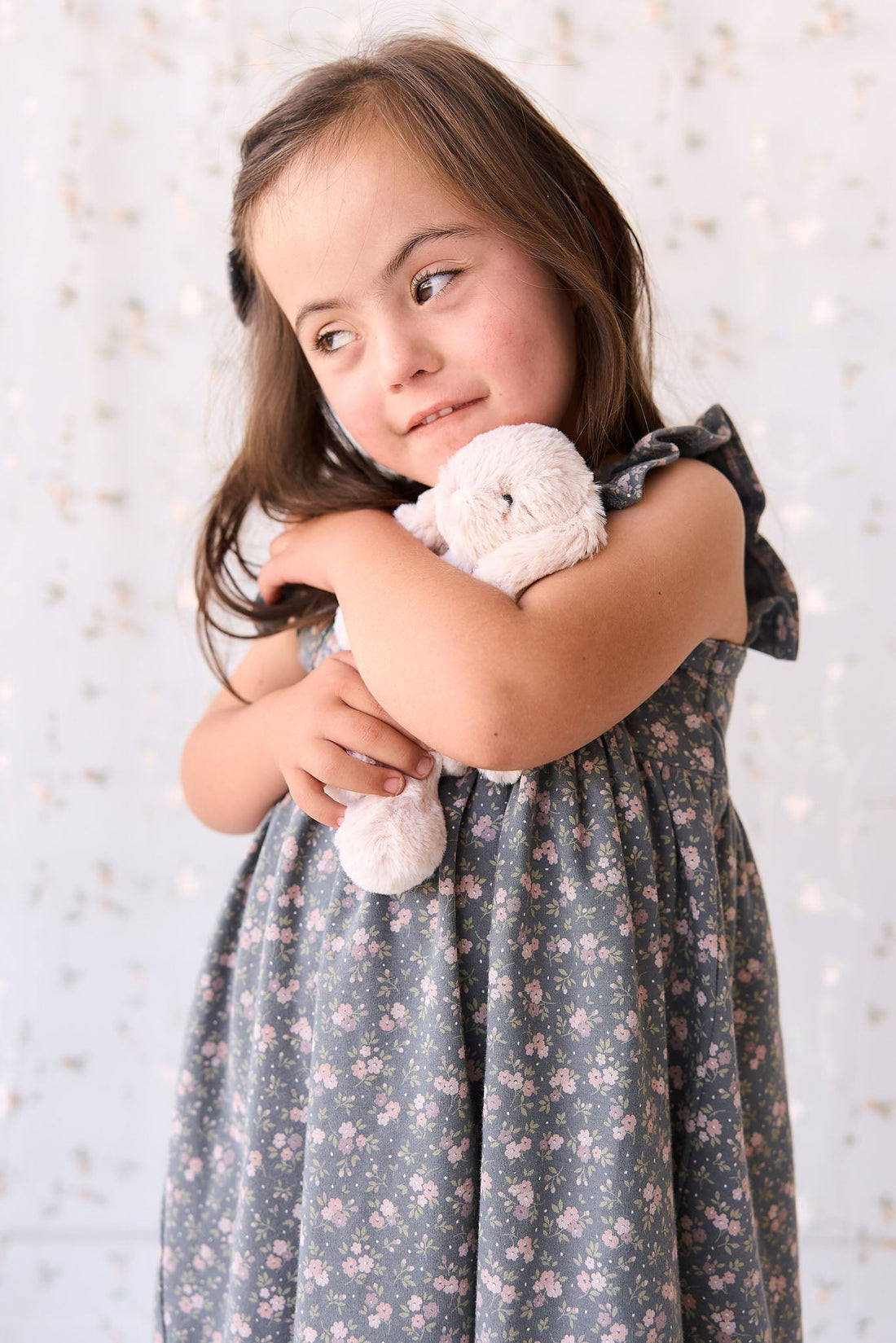 Organic Cotton Sienna Dress - Rosalie Floral Lava Childrens Dress from Jamie Kay Australia