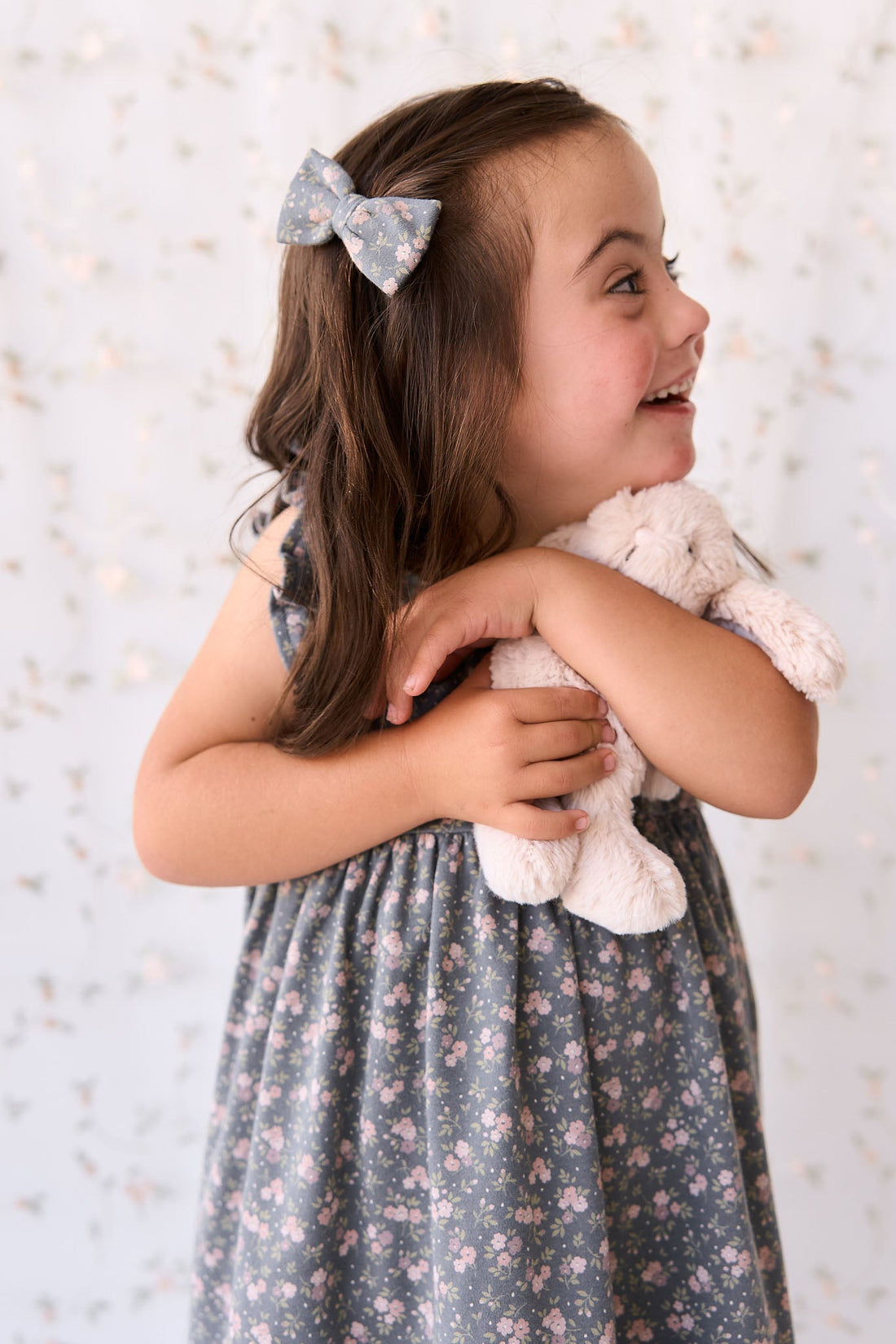 Organic Cotton Sienna Dress - Rosalie Floral Lava Childrens Dress from Jamie Kay Australia