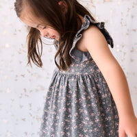 Organic Cotton Sienna Dress - Rosalie Floral Lava Childrens Dress from Jamie Kay Australia