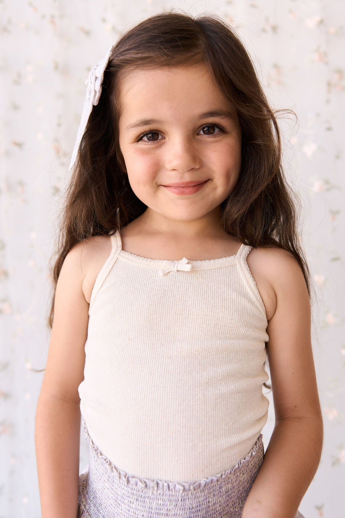 Organic Cotton Fine Rib Singlet - Lily Fleck Childrens Singlet from Jamie Kay Australia