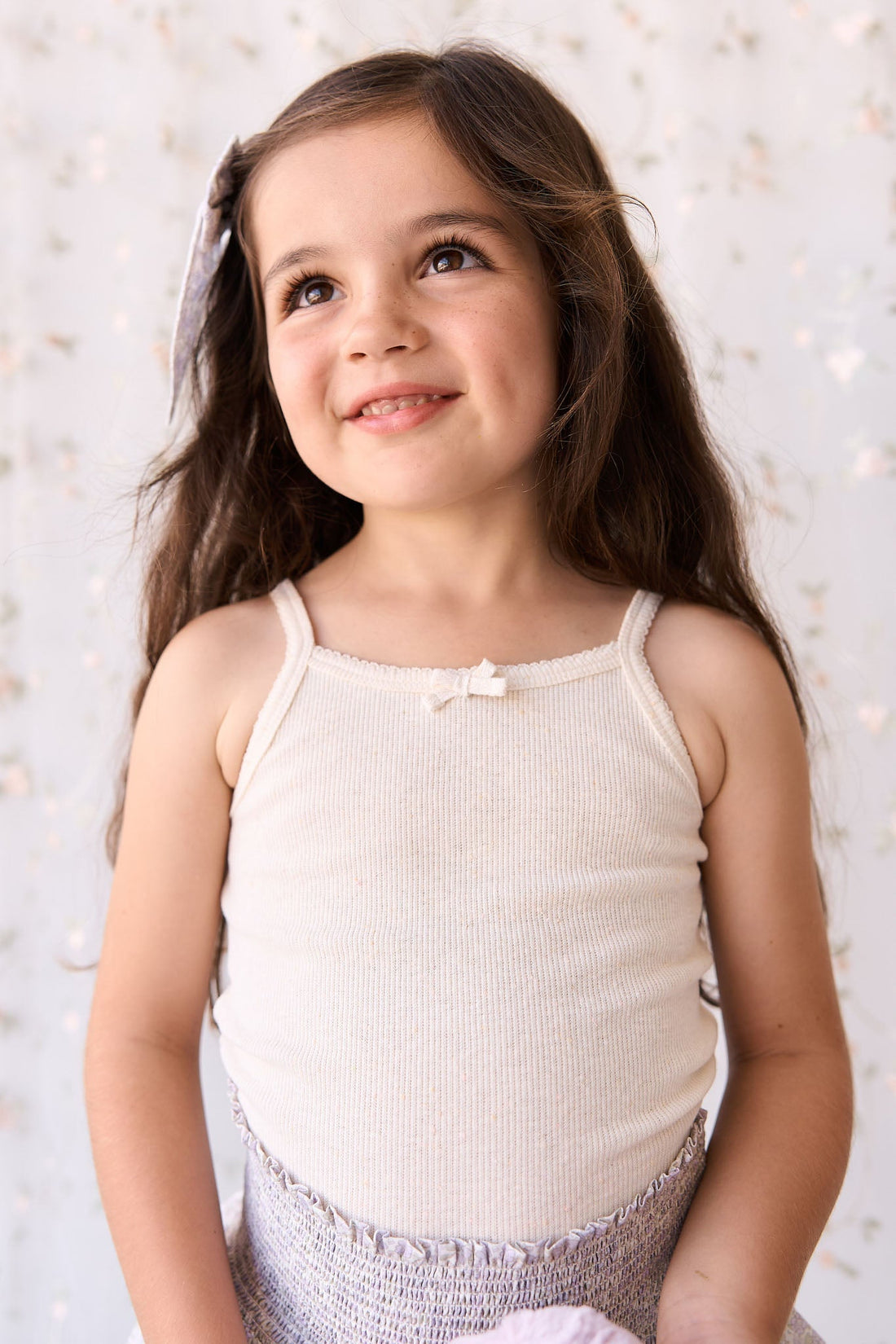 Organic Cotton Fine Rib Singlet - Lily Fleck Childrens Singlet from Jamie Kay Australia