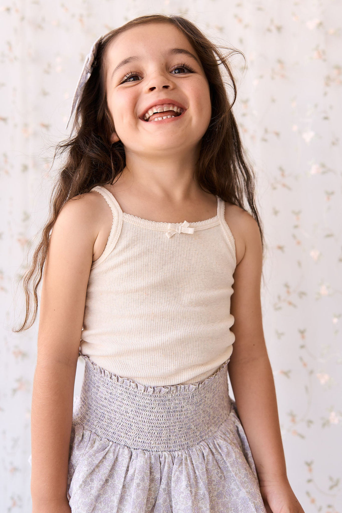 Organic Cotton Fine Rib Singlet - Lily Fleck Childrens Singlet from Jamie Kay Australia