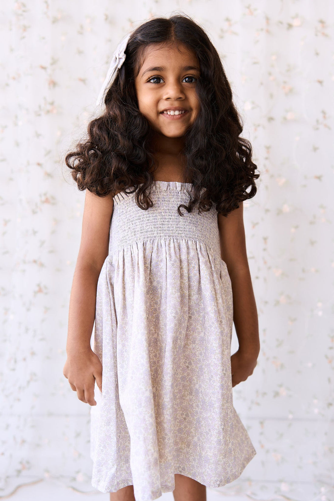 Organic Cotton Mira Dress - Chloe Lavender Childrens Dress from Jamie Kay Australia