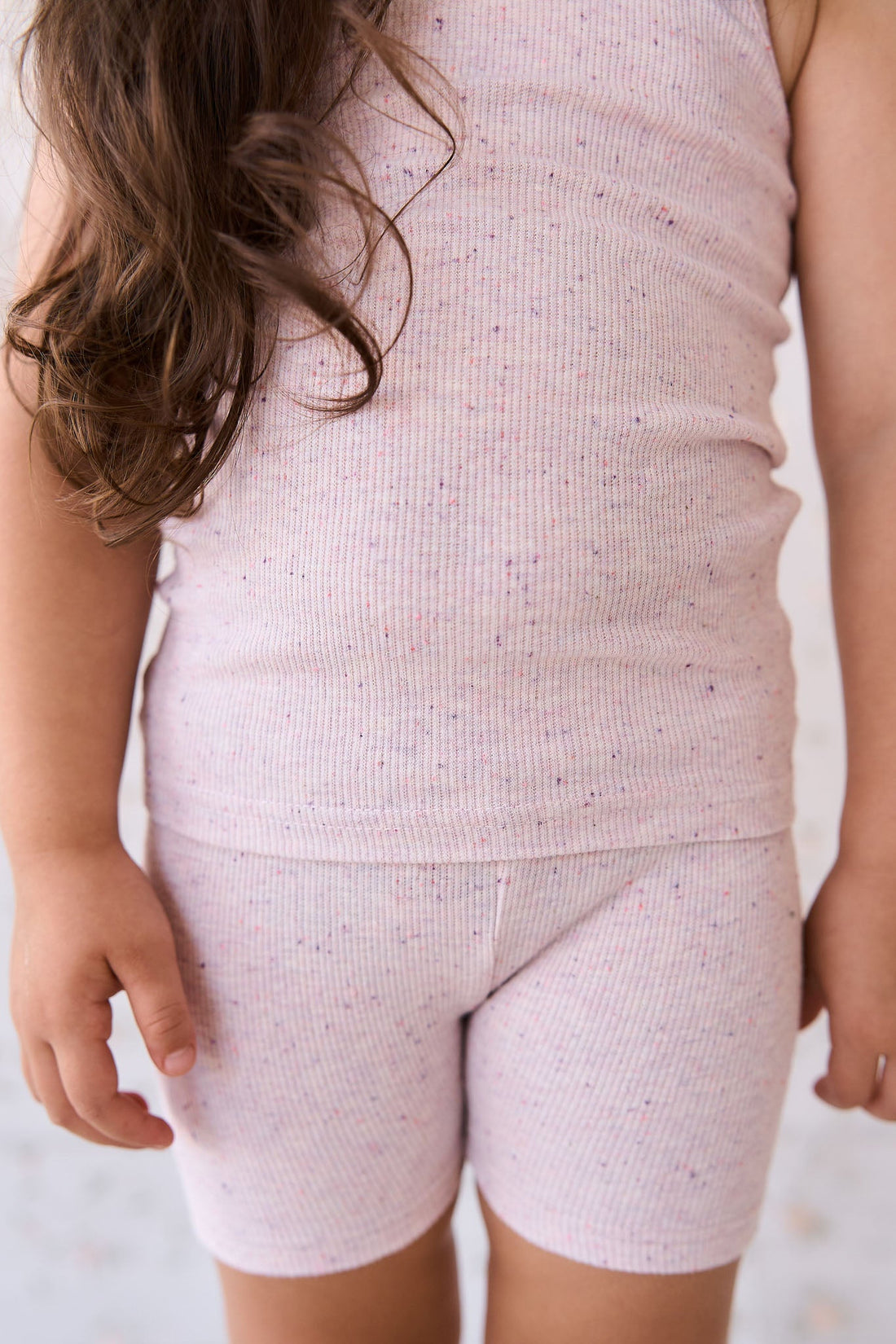 Organic Cotton Fine Rib Elisa Bike Short - Tulip Fleck Childrens Short from Jamie Kay Australia