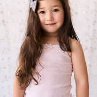 Organic Cotton Fine Rib Singlet - Tulip Fleck Childrens Singlet from Jamie Kay Australia