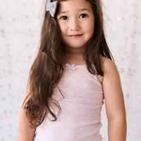 Organic Cotton Fine Rib Singlet - Tulip Fleck Childrens Singlet from Jamie Kay Australia