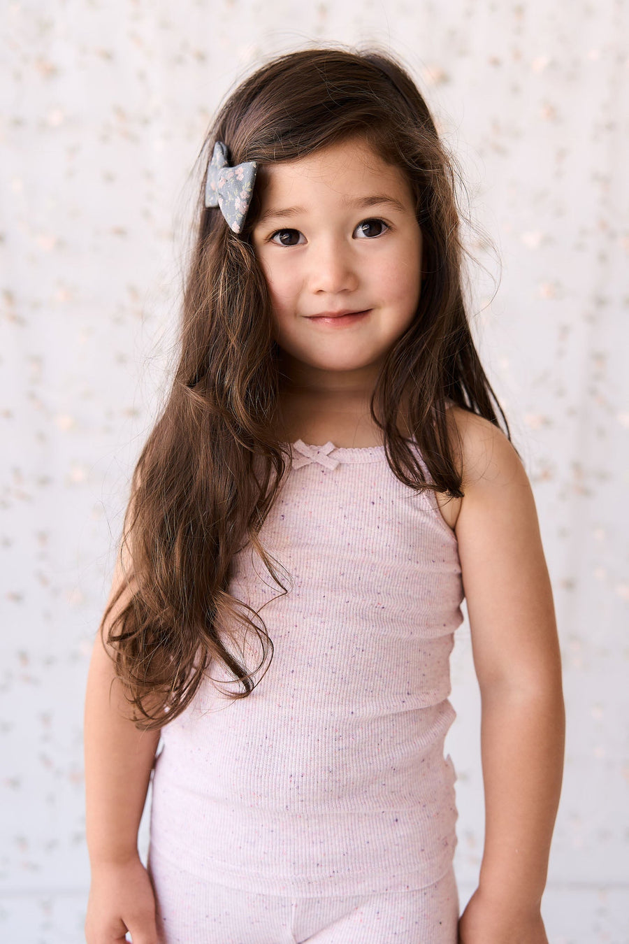 Organic Cotton Fine Rib Singlet - Tulip Fleck Childrens Singlet from Jamie Kay Australia