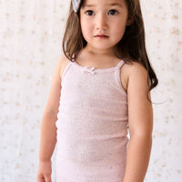 Organic Cotton Fine Rib Singlet - Tulip Fleck Childrens Singlet from Jamie Kay Australia