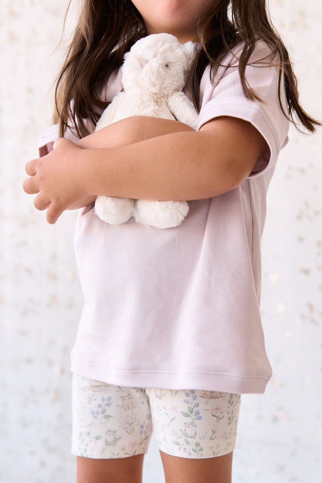 Organic Cotton Everyday Bike Short - Moons Garden Lavender Childrens Short from Jamie Kay Australia