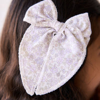 Organic Cotton Bow - Chloe Lavender Childrens Hair Bow from Jamie Kay Australia