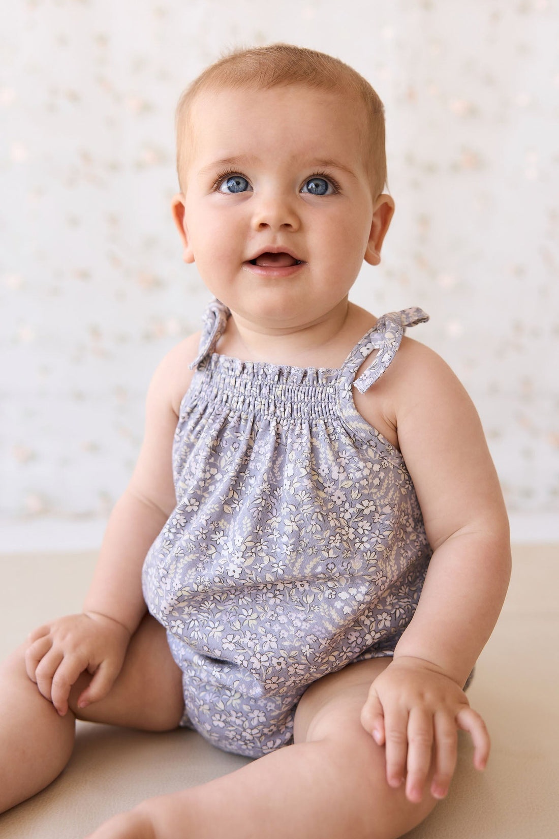 Organic Cotton Cassie Playsuit - April Lilac Childrens Playsuit from Jamie Kay Australia