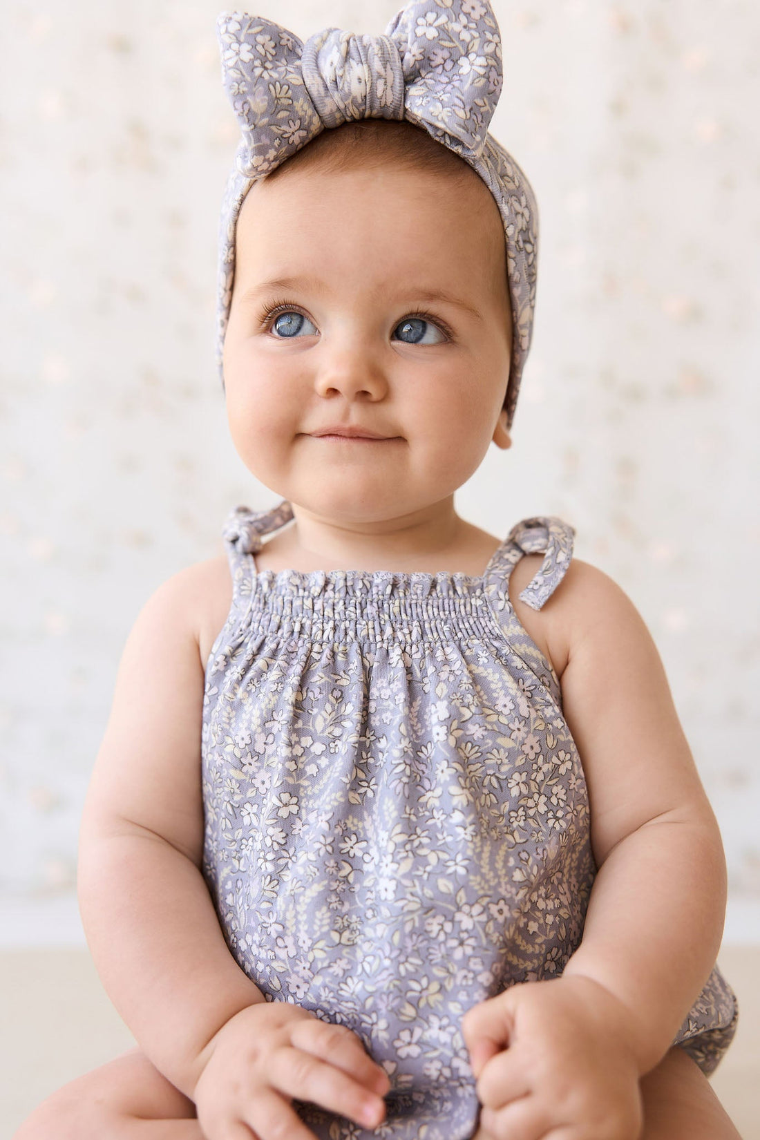 Organic Cotton Cassie Playsuit - April Lilac Childrens Playsuit from Jamie Kay Australia