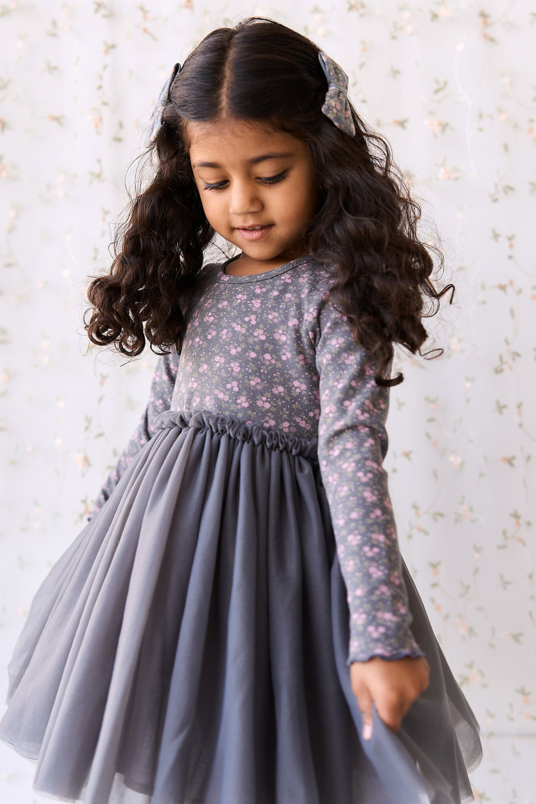 Anna Tulle Dress - Rosalie Floral Lava Childrens Dress from Jamie Kay Australia