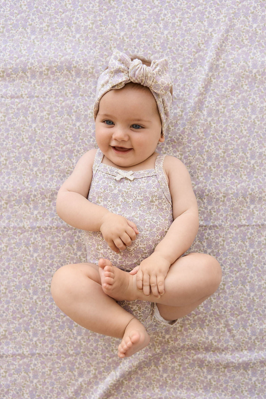 Organic Cotton Bridget Singlet Bodysuit - Chloe Lavender Childrens Bodysuit from Jamie Kay Australia